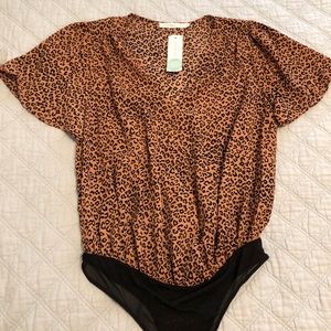 Lush Leopard Bodysuit Blouse